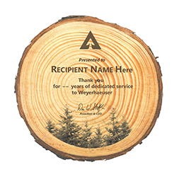 7" Dia Wood Retirement Plaque