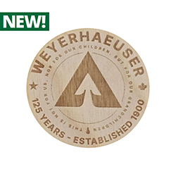125Th Anniversary 2" Wood Sticker